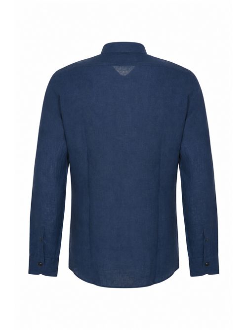 Camicia in lino Blu Xacus | 11297 722ML004